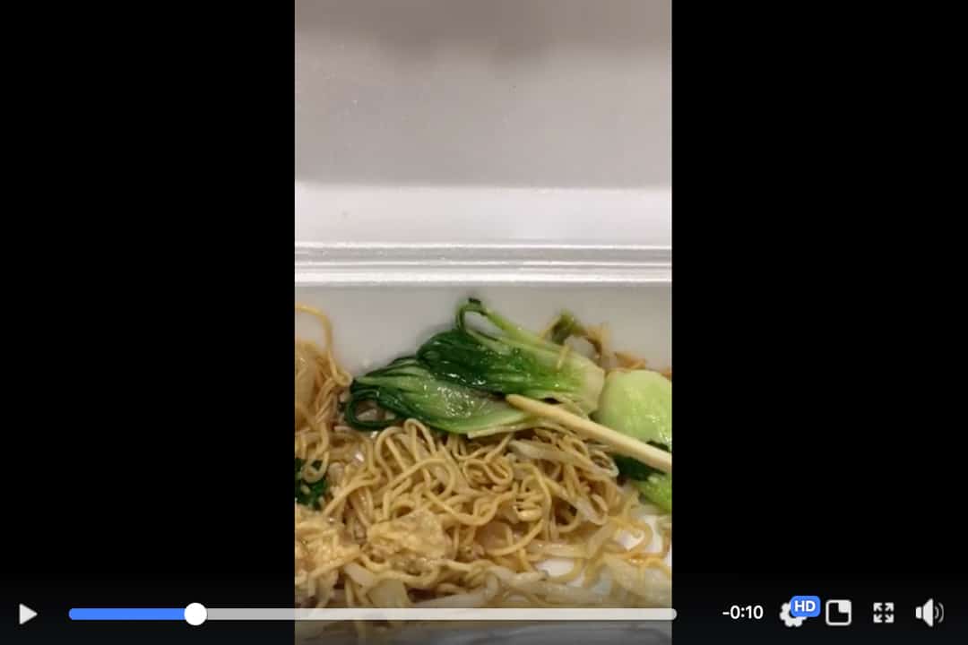 The student originally thought the insect was a burnt piece of bok choy. SCREENSHOT COURTESY OF AMANDA MARY JANE FONTANILLA