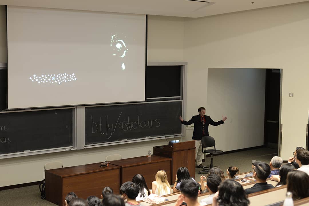 Dr. Breysse opened with an introduction to the works of American astronomers Henrietta Swan Leavitt and Edwin Hubble in the early 1900s. ADAM A. LAM/THE VARSITY