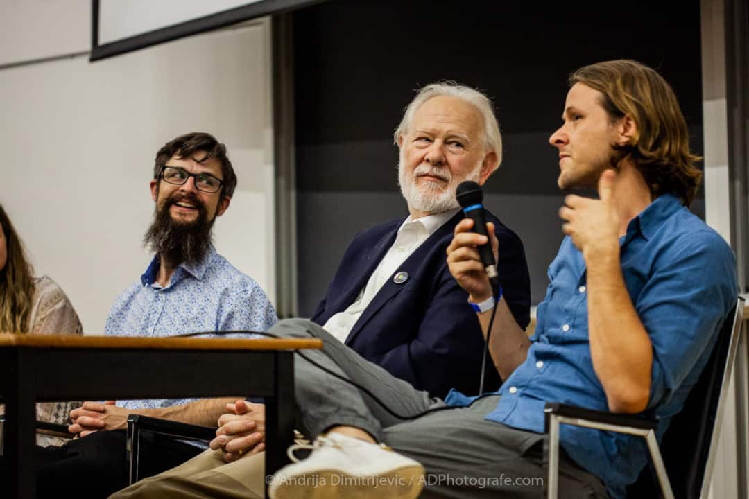 From left to right, panelists Drs. Matthew Johnson, David Nichols, and Mendel Kaelen discussed the promise of psychedelics research.PHOTO COURTESY OF ANDRIJA DIMITRIJEVIC/MAPPING THE MIND